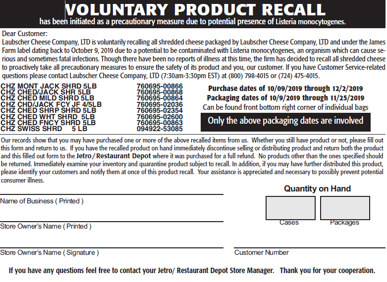 james farm cheese recall